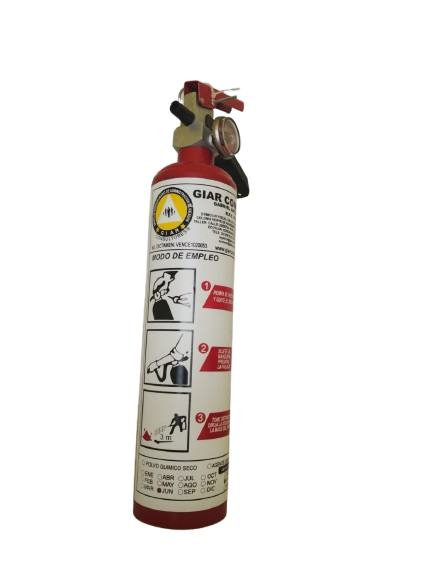 Extintor de 1 kg cargado con agente extinguidor PQS
